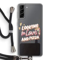 Pizza is the answer: Samsung Galaxy S21 Plus Transparant Hoesje met koord
