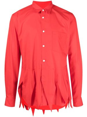 Comme des Garçons Homme Plus chemise à ourlet festonné - Rouge