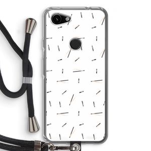 Hipster stripes: Pixel 3a Transparant Hoesje met koord