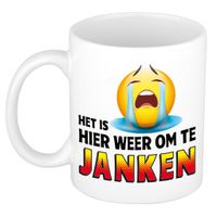 Het is hier weer om te janken collega mok / beker wit 300 ml