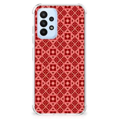 Samsung Galaxy A23 Doorzichtige Silicone Hoesje Batik Rood Samsung Galaxy A23 Doorzichtige Silicone Hoesje Batik Rood
