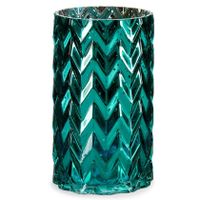 Bloemenvaas - luxe decoratie glas - turquoise blauw - 11 x 20 cm