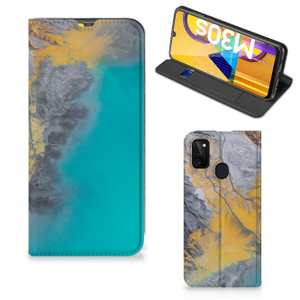 Samsung Galaxy M30s | M21 Standcase Marble Blue Gold