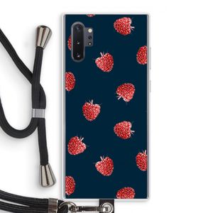 Framboosjes: Samsung Galaxy Note 10 Plus Transparant Hoesje met koord