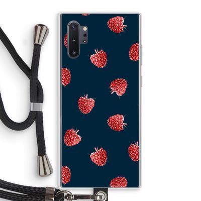 Framboosjes: Samsung Galaxy Note 10 Plus Transparant Hoesje met koord