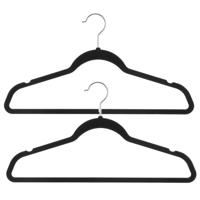 Kledinghangers - 16x - zwart - kunststof - 45 x 23 cm - kleerhangers