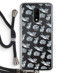 Poezen: OnePlus 7 Transparant Hoesje met koord