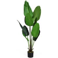 160 cm Kunstmatige Tropische Palmboom met Gratis Zwarte Pot Decoratieve Bonsai voor Binnen op de Grond Kunstmatige Groene Boom