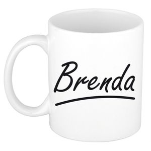 Naam cadeau mok / beker Brenda met sierlijke letters 300 ml