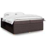 Boxspring met matras stof donkerbruin 200x200 cm