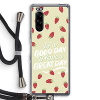 Don't forget to have a great day: Sony Xperia 5 Transparant Hoesje met koord