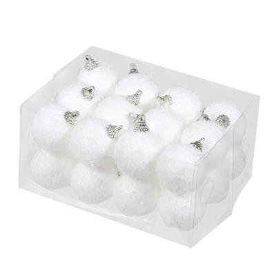 Othmar Decorations sneeuwballen Kerstballen - 24x stuks - wit - D4 cm - kunststof