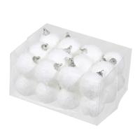 Othmar Decorations sneeuwballen Kerstballen - 24x stuks - wit - D4 cm - kunststof