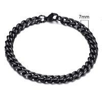 Stalen heren armband LGT JWLS Gourmet schakel Zwart 7mm-23cm