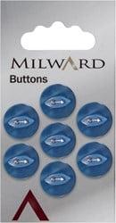 Milward Parelmoer Knoop Rond met Ellips Blauw 13mm (8 stuks)