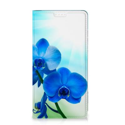 Samsung Galaxy S23 Plus Smart Cover Orchidee Blauw - Cadeau voor je Moeder Samsung Galaxy S23 Plus Smart Cover Orchidee Blauw - Cadeau voor je Moeder
