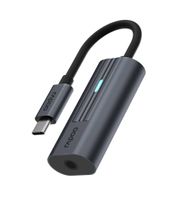 Rapoo USB-C Adapter, USB-C naar 3,5 mm Audio, grijs Desktop accessoire Zwart