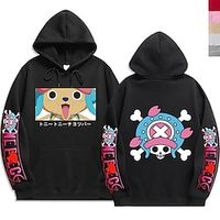 One Piece Tony Tony Chopper Trui met capuchon Anime Cartoon Anime Voorvak Grafisch Voor Voor Stel Voor heren Dames Volwassenen Heet stempelen Lightinthebox