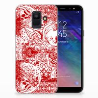 Silicone Back Case Samsung Galaxy A6 (2018) Angel Skull Rood - thumbnail