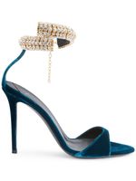 Giuseppe Zanotti sandales Intrigo Bijoux 105 mm en velours - Vert - thumbnail