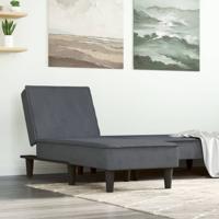 Chaise longue fluweel donkergrijs