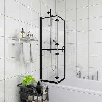 Douchewand inklapbaar 120x140 cm ESG zwart