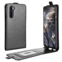 OnePlus Nord Verticale Flip Case met Kaartsleuf - Zwart