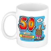 Cadeau mok - 50 weegt zwaarder dan verwacht - keramiek - 300 ml - Abraham