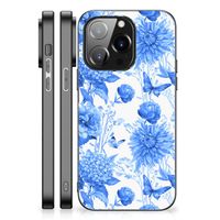 Bloemen Hoesje voor iPhone 14 Pro Flowers Blue