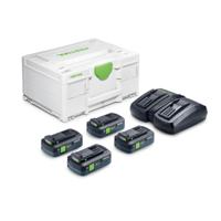 Festool SYS 18V 4xTBX4/TCL6DUO Energie-set in Systainer - 578823