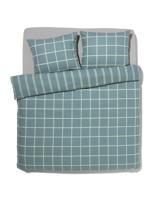 HEMA Dekbedovertrek Flanel 240x200/220 Ruit/streep (groen)