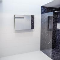 Spiegelkast Vico Cube | 100x70 cm | 2 Deuren | Zonder verlichting | Groen mat - thumbnail