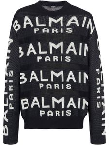 Balmain pull à logo en intarsia - Noir