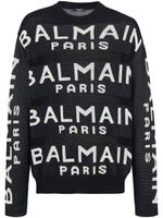 Balmain pull à logo en intarsia - Noir - thumbnail