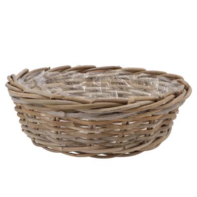 Plantenmand/aardappelmand tafelmodel - Ivy - met binnenzak - rotan - B35 x H13 cm - binnen/buiten