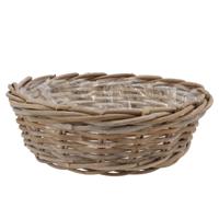 Plantenmand/aardappelmand tafelmodel - Ivy - met binnenzak - rotan - B35 x H13 cm - binnen/buiten