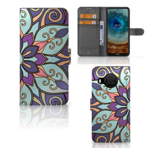 Nokia X10 | Nokia X20 Hoesje Purple Flower