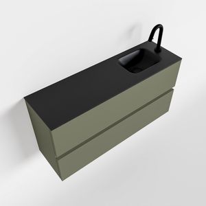 Toiletmeubel Mondiaz Ada | 100 cm | Meubelkleur Army | Lex wastafel Urban Rechts | 1 kraangat