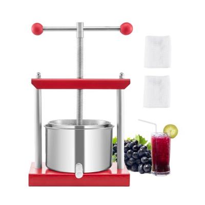 VEVOR Fruitwijnpers Handmatige pers Wijnmaken 3L RVS Appelpers