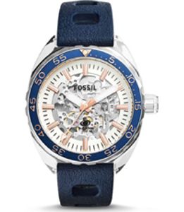 Horlogeband Fossil ME3124 Silicoon Blauw 22mm