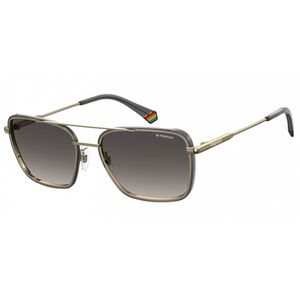 Polaroid Zonnebril 6115/s Heren Cat.3 Vierkant Rvs Goud/grijs