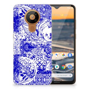 Silicone Back Case Nokia 5.3 Angel Skull Blauw