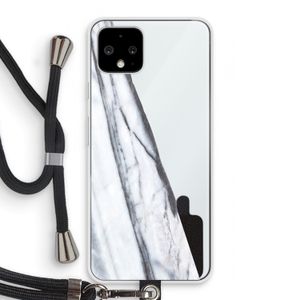 Gestreepte marmer: Pixel 4 Transparant Hoesje met koord