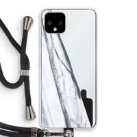 Gestreepte marmer: Pixel 4 Transparant Hoesje met koord