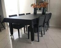 Set van 6 leren eetkamerstoelen - met houten poten - groen leer - Echt leer, Landelijk, ontdek de vele Leersoorten en Kleuren bij ShopX