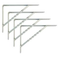 AMIG Plankdrager - 4x - steun - beugel Spiraal - metaal - zilver - H250 x B200 mm - Tot 225 kg