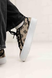 Guess Logo Lage Sneakers Dames Bruin/Zwart - Maat 40 - Kleur: ZwartBruin | Soccerfanshop