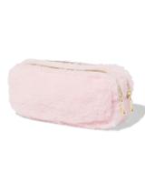 HEMA Etui dubbele rits fluffy roze