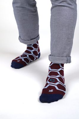 personalized socks with initial and Overlook motif | dstinctive 47-49