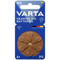 Varta Hearing Aid PR41 ZA312 Knoopcel Zink-lucht 1.4 V 6 stuk(s)